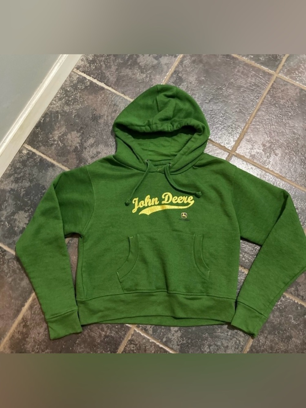 John Deere Green Cropped Hoodie Women’s Size M